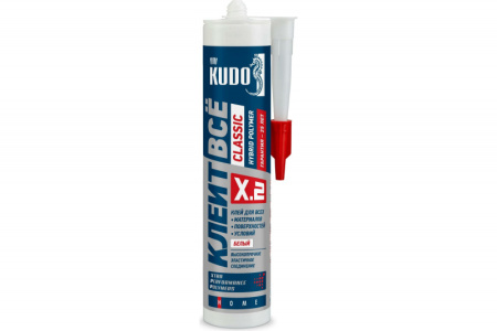 Клей на основе гибридных полимеров KUDO Клеит Все CLASSIC белый, 280 мл KX-2W