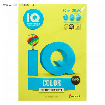 Бумага  IQ COLOR  А4, лимонный 