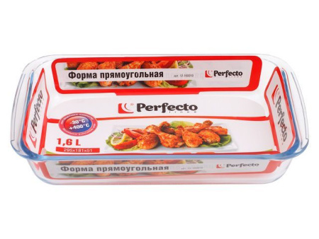 Форма из жаропрочного стекла, 1.6 л, прямоугольная, 295х181х51 мм, PERFECTO LINEA
