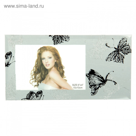 Фоторамка стекло "В бабочках" зеркальная, 1029332