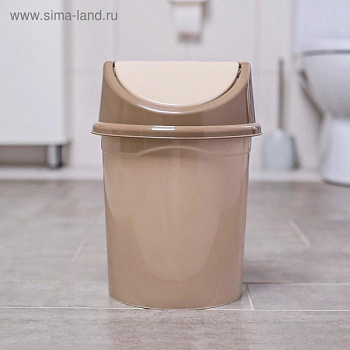Ведро с плавающей крышкой, 8 л, цвет латте /3327931