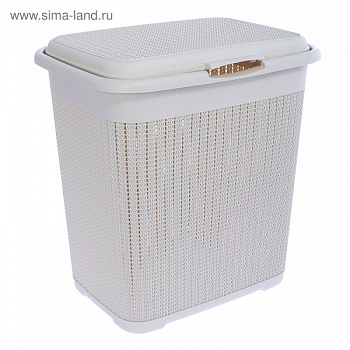 Корзина для белья ВЯЗАНИЕ 40л (белый) (М2602)