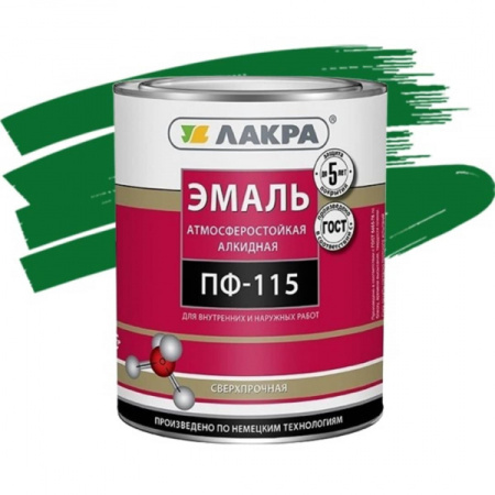 Эмаль ПФ-115 зеленый  1кг. лакра