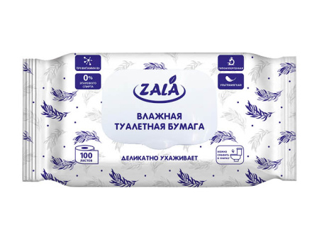 Бумага туалетная влажная, 100 листов., ZALA (ZL40100)