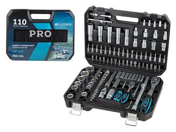 Набор головок и бит 110пр. 1/4",1/2" PRO STARTUL GRAND PRIX (PRO-110G)