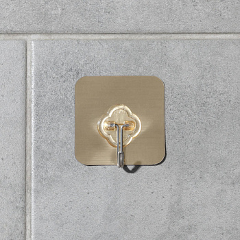 Крючок-наклейка «Классик», металл, цвет МИКС/5412448