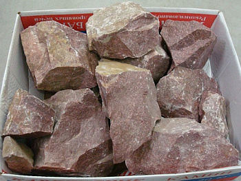 Камень для саун (Кварцит Малиновый колотый.) 20кг
