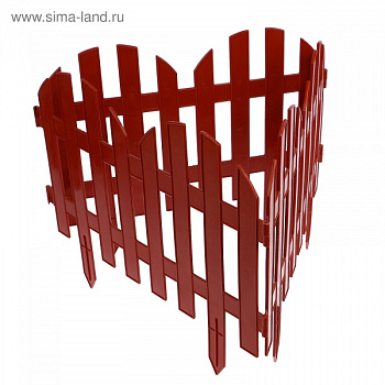 Ограждение декоративное, 28 х 300 см, 7 секций, пластик, терракотовое 2137981