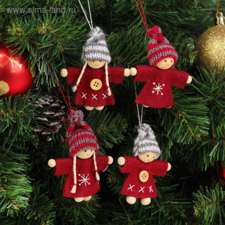 Игрушка-подвеска набор 4 шт. "С пуговками" 2,5×13×13 см /4351552