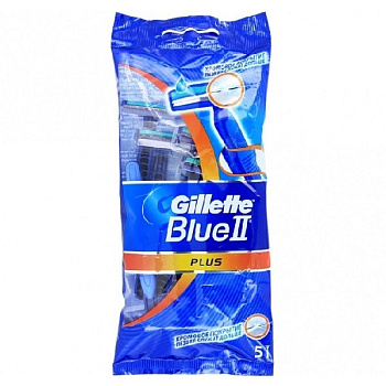 Одноразовые станки для бритья (БРИТВЫ) GILLETTE BLUE II PLUS 5ШТ