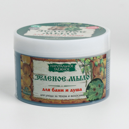 Мыло для бани и душа, для ухода за телом и волосами натуральное таежное "Зеленое" 450 мл /102018