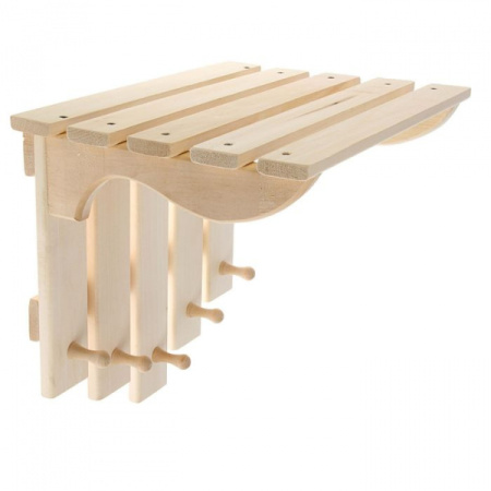 Полка-вешалка большая 5 крючков 34х39х45см, липа    2125188