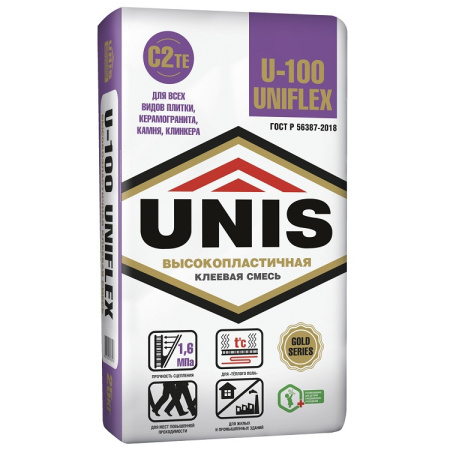 Клей плиточный UNIFLEX U-100 эластичный (25кг)
