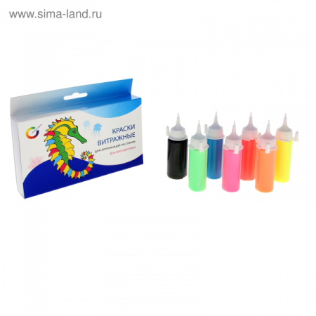 Краски витражные для аппликаций флуоресцентные 1061020