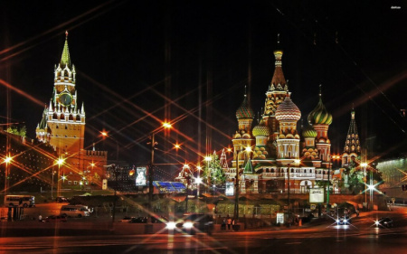 Самосветящиеся 3D фотообои 130*195см Кремль/010-002-066