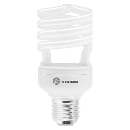 Лампа компактная люминесцентная, полу спиральная, 20W, 4100K, E27, 8000ч., Stern