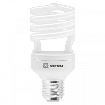 Лампа компактная люминесцентная, полу спиральная, 30W, 4100K, E27, 8000ч., Stern