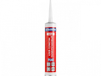 Клей-герметик полиуретановый PU40 STARFIX, белый 300 мл (SM-85136-1)
