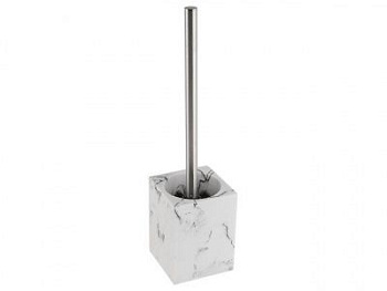 Ершик с подставкой MARBLE, белый, PERFECTO LINEA (Материал: НАТУРАЛЬНЫЙ КАМЕНЬ, полирезин, нерж.стал