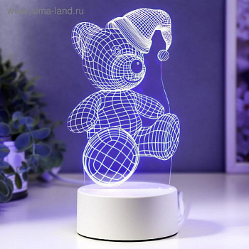 Светильник "Мишка в шапке" LED RGB от сети/4814576