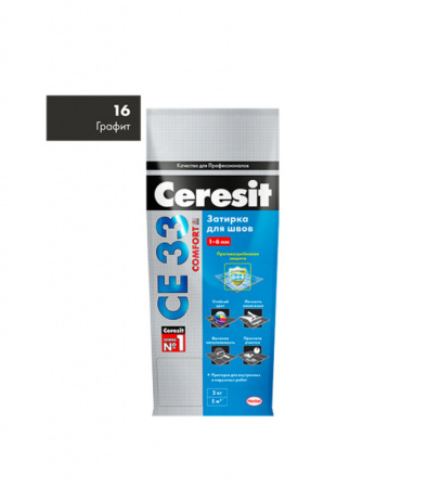 Затирка для швов "CE 33" №16 2кг (Ceresit) графит