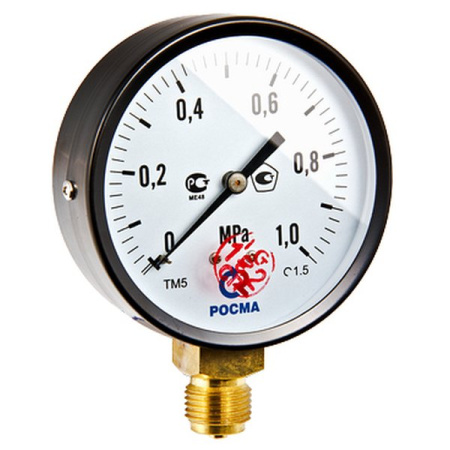Манометр TM-510P Ду 100 с нижним подключением (150°) 1/2", 0-6 бар