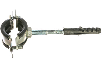 Хомут металлический с гайкой 3/4" (25-28) болт+дюбель/48165