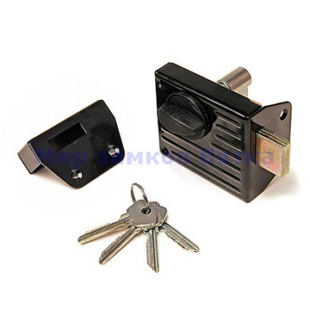 Замок накладной Зенит ЗН-1-2 черный /110079