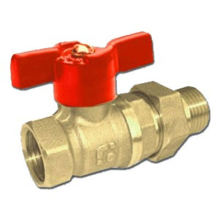 Кран лат.шаровой (11б27п1) ДУ-20 " американка" ручка бабочка (БАЗ)/429037