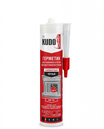 Герметик KUDO HOME KSK-702 для каминов и печей 1200С силикатный черный 280 мл 