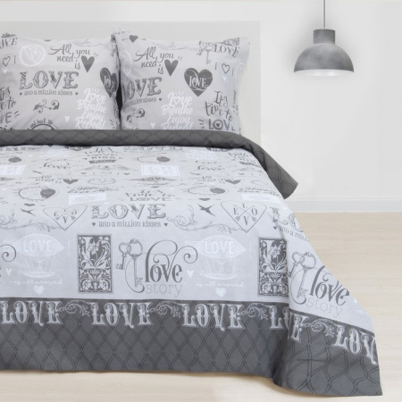 Постельное бельё "Этель" евро Love 200*217 см, 220*240 см, 70*70 см -2 шт, 100% хлопок,/2968332