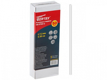 Клеевые стержни WORTEX GS 0720 U (PVC универсальный, 7,2*200мм) 50шт  GS0720U00025
