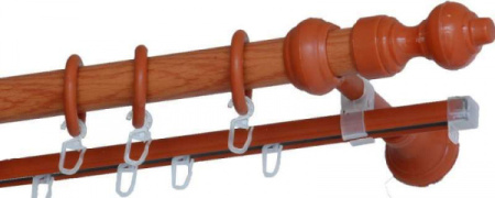 Карниз мод.6 двойной 3.00м цвет вишня 300267