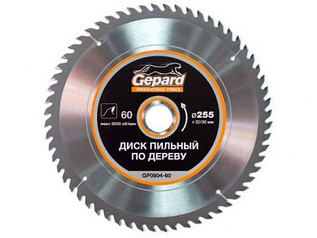 Диск пильный 255х32/30 мм 60 зуб. по дереву GEPARD (твердоспл. зуб) (GP0904-60)