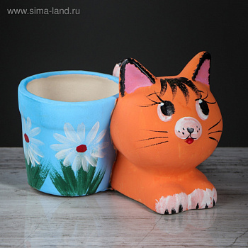 Горшок для цветов "Котенок" , 0,3 л, микс/1860865