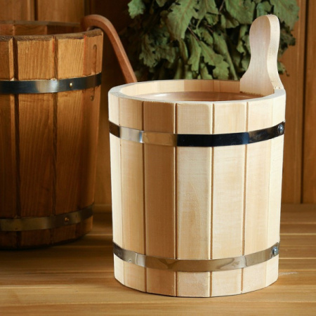 Запарник из липы, пластиковая вставка, без крышки, 5л, "Добропаровъ"/1429912