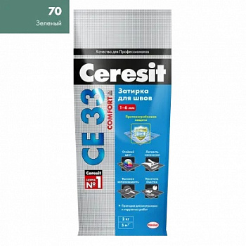 Затирка для швов "CE 33" №70 2кг (Ceresit) зеленый