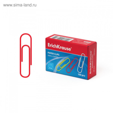 Скрепки 28мм цветные ЕК 24871