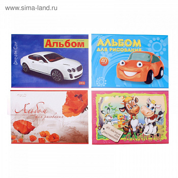 Альбом для рисования А4, 40л 82695 МИКС