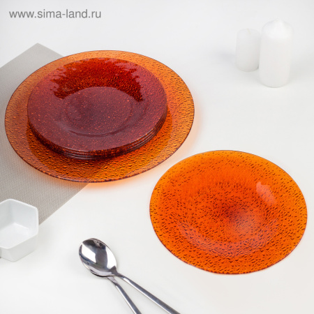 Сервиз столовый 7 пр. оранжевый, круглые тарелки  2846484