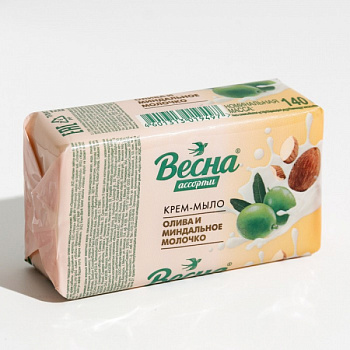 Туалетное мыло "ВЕСНА", Олива и миндальное молочко, 140 г /7752704