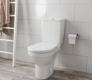 Унитаз-компакт "Атлас" HOME De Luxe (GESSO) белый, 2 ур. арм, сиденье полипропилен