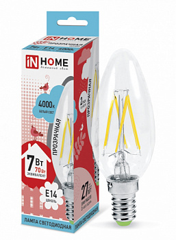 Лампа LED-СВЕЧА-deco IN HOME 7Вт Е14 4000К