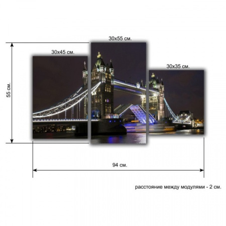 Мини Модуль на холсте Лондонский мост 55х94-886660