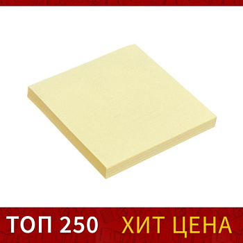 Блок с липким краем, 76×76 мм, 80 листов, пастель, жёлтый/5491843