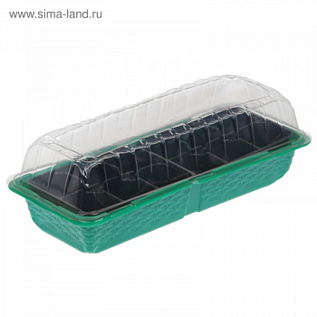 Мини-парник для рассады 40×16×13 см, 2 вставки, 12 ячеек, "Усадьба" 666989