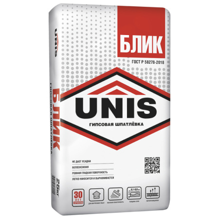 Шпатлевка БЛИК UNIS  гипсовая 18кг