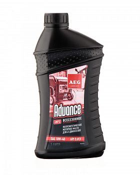 Масло моторное четырехтактное полусинтетическое Advance (1 л; SAE 10W40; API SL/CF) AEG Lubricants 