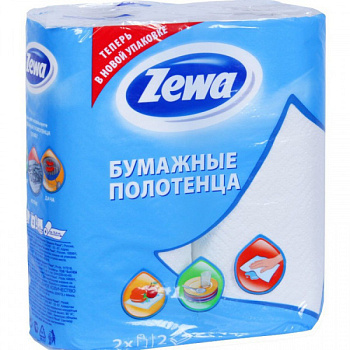 Полотенца бумажные ЗЕВА  2сл. 2рул.15м. 25х23см. *12 144001-02/ 144001-00
