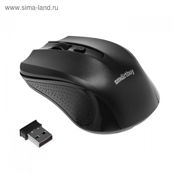 Мышь Smartbuy ONE 352, беспроводная, оптическая, 1600 dpi, 2xAAA (не в комплекте), чёрная/4573297
